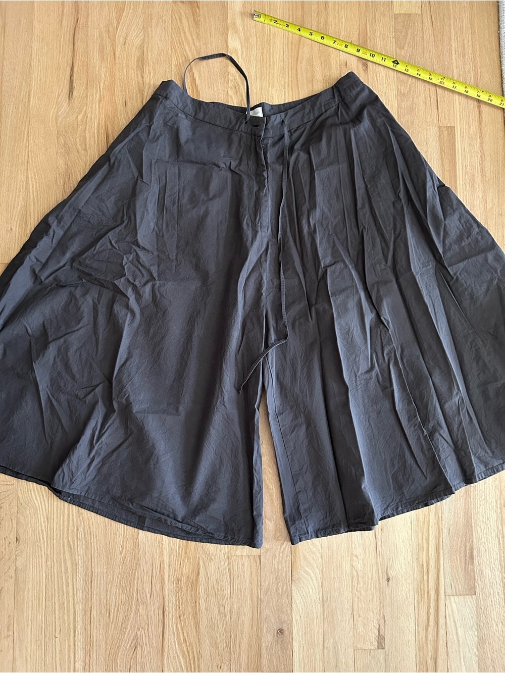 Khans kapas wide leg cropped culottes brown cotton pants large